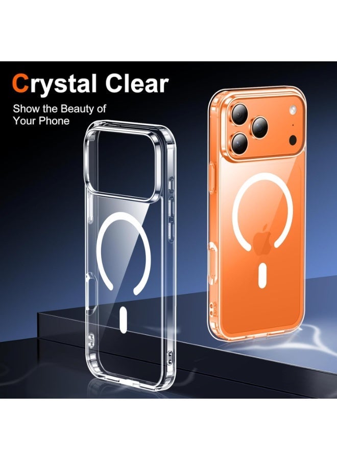 iPhone 17 Pro Case Clear with Tempered Glass Compatible with Magsafe Cover For iPhone 17 Pro Anti-Yellowing Shockproof Slim Magnetic Phone Cover For iPhone 17 Pro 6.3-inch - Image 3